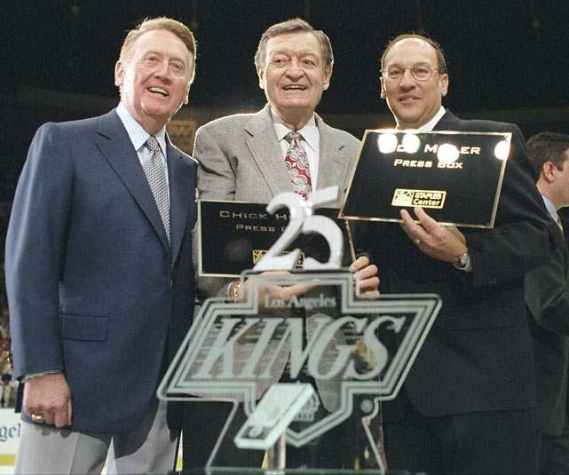 Vin Scully, Chick Hearn and Bob Miller